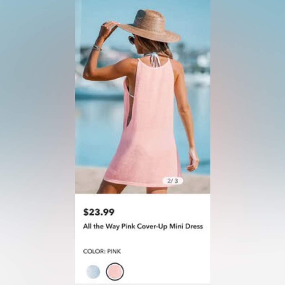 Pink Cover-Up Mini Dress